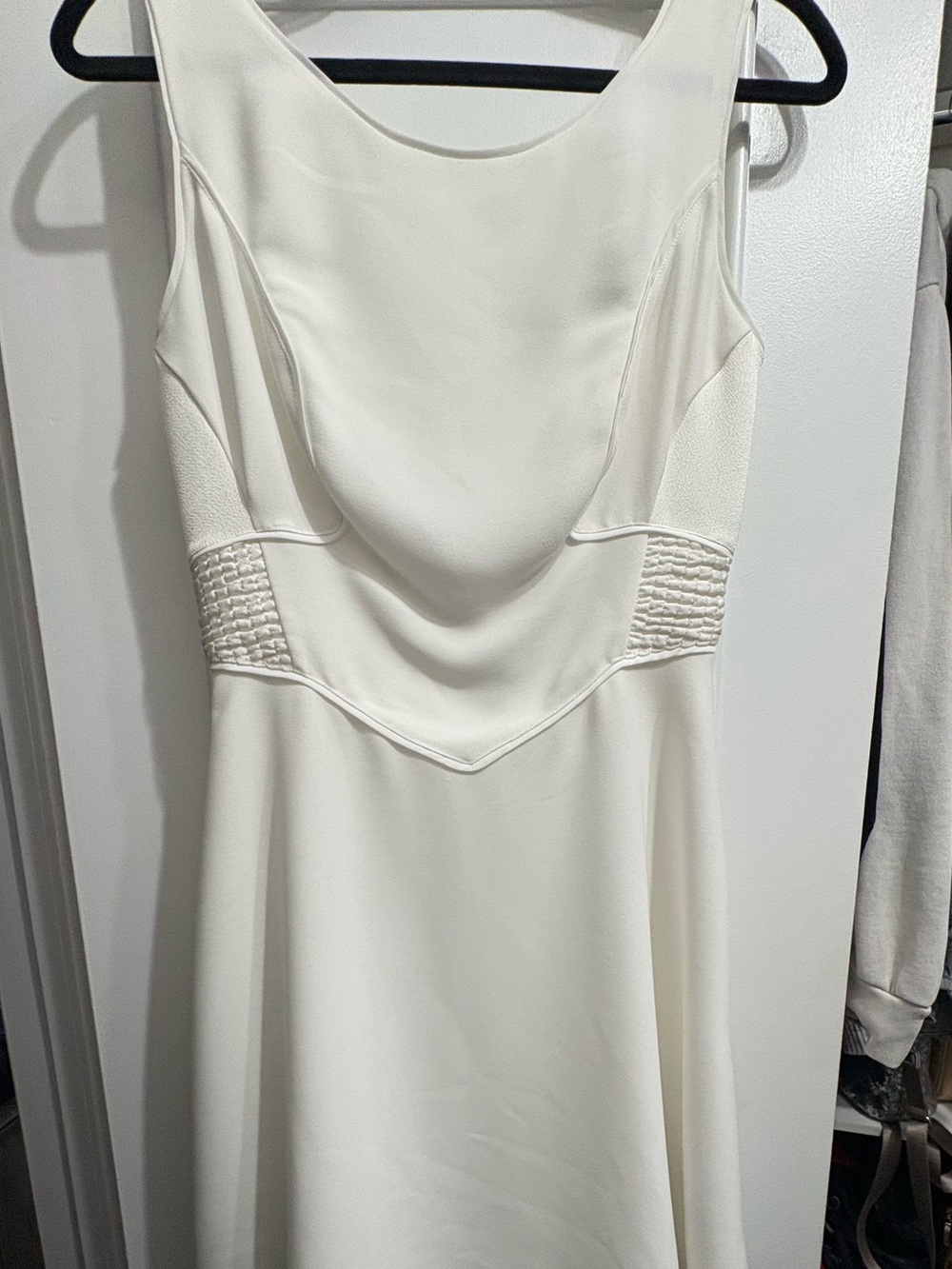 Reiss Cream Drape-Front Sleeveless  Dress